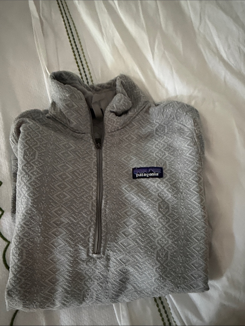 Patagonia womens Light Gray Quarter-Zip Fleece Pullover
